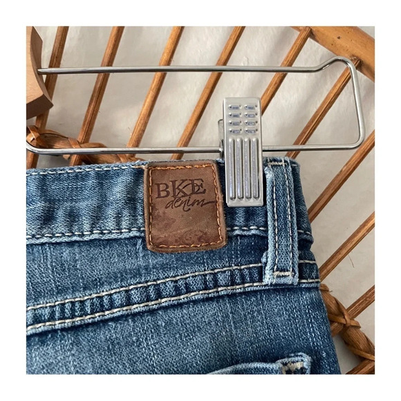 BKE Y2K Denim Distressed Mya Low Rise Boot Cut Jeans Sz 26 - Picture 11 of 12